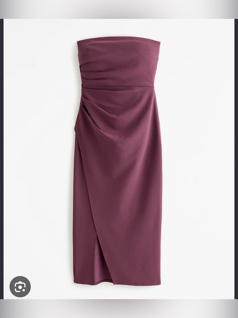 Abercrombie & Fitch Strapless Midi Dress in Plum